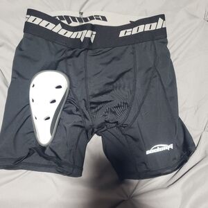 COOLOMG Black Athletic Shorts with Protective Insert,  Baseball, Football